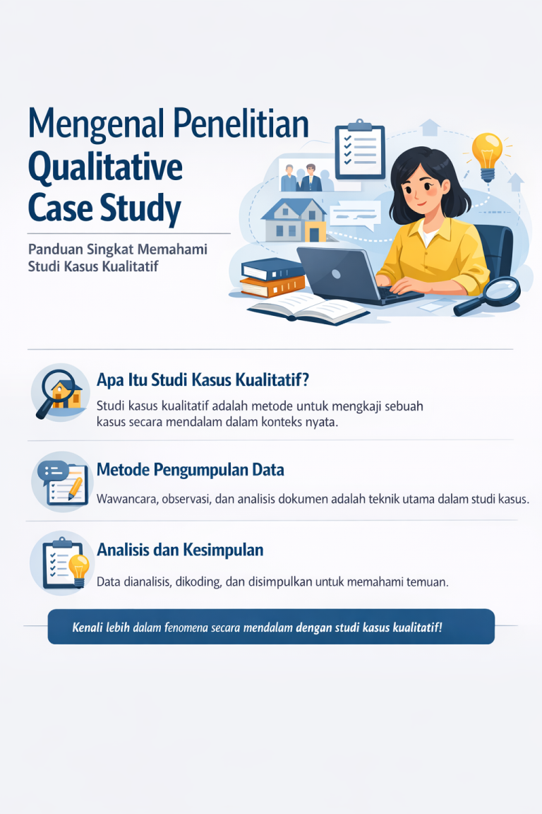 Ilustrasi penelitian kualitatif studi kasus dengan proses wawancara dan analisis data